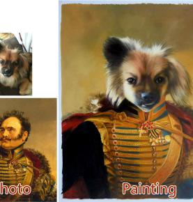 Custom oil portrait, Paint your face on famous painting, Family portrait, Pet Portrait and etc