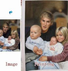 Custom oil painting, Family Portrait, Oil portrait from photos, Hand painted portrait painting on canvas