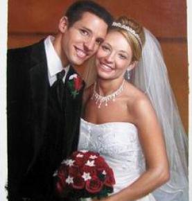 Wedding Portrait, Custom oil Portrait, Original Hand Painted Oil Painting on Canvas From Photos