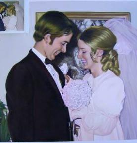 Custom oil Portrait, Wedding Portrait, Wedding Painting, Original Hand Painted Oil Painting on Canvas From Photos