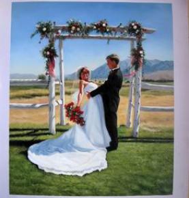 Custom oil Portrait, Wedding Portrait, Wedding Painting, Original Hand Painted Oil Painting on Canvas From Photos
