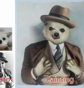 Pet portrait, Original Personalized pet painting, Custom Hand Painted Oil Painting portrait From Photos
