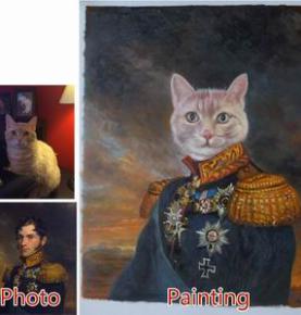 Pet portrait, Original Personalized pet painting, Custom Hand Painted Oil Painting portrait From Photos