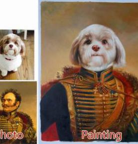 Pet portrait, Original Personalized pet painting, Custom Hand Painted Oil Painting portrait From Photos
