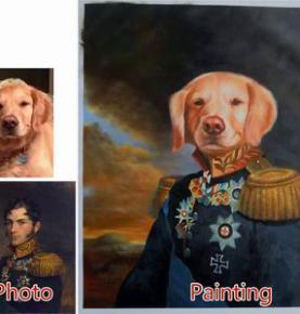 Pet portrait, Original Personalized pet painting, Custom Hand Painted Oil Painting portrait From Photos