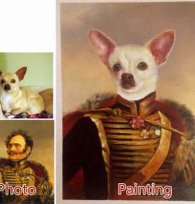 Pet portrait, Original Personalized pet painting, Custom Hand Painted Oil Painting portrait From Photos