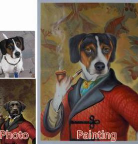 Pet portrait, Original Personalized pet painting, Custom Hand Painted Oil Painting portrait From Photos