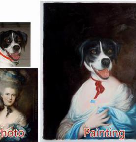 Pet portrait, Original Personalized pet painting, Custom Hand Painted Oil Painting portrait From Photos