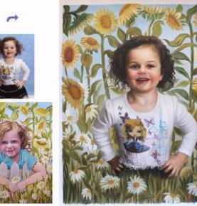 Custom oil portrait, Original Personalized painting, Hand Painted Oil Painting portrait From Photos