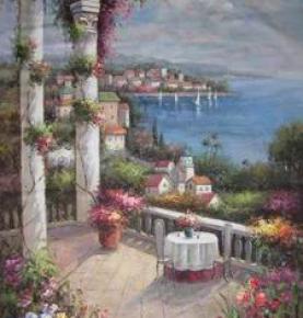 Mediterranean Painting, Original art, Custom Hand Painted Oil Painting reproductions From Photos