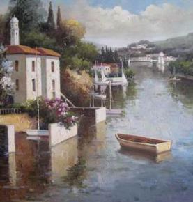 Mediterranean Painting, Original art, Custom Hand Painted Oil Painting reproductions From Photos