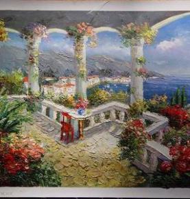 Mediterranean Painting, Original art, Custom Hand Painted Oil Painting reproductions From Photos