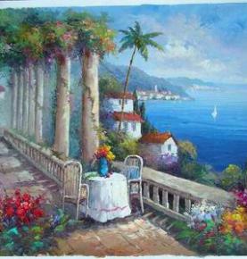 Mediterranean Painting, Original art, Custom Hand Painted Oil Painting reproductions From Photos