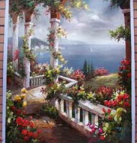 Mediterranean Painting, Original art, Custom Hand Painted Oil Painting reproductions From Photos