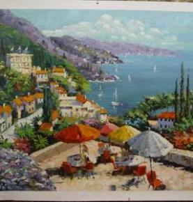 Mediterranean Painting, Original art, Custom Hand Painted Oil Painting reproductions From Photos