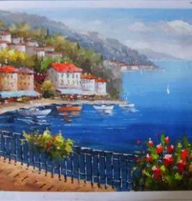 Mediterranean Painting, Original art, Custom Hand Painted Oil Painting reproductions From Photos