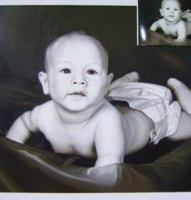Custom Oil Portrait Painting,Black and White Portrait,Hand Painted Oil Painting From Photos